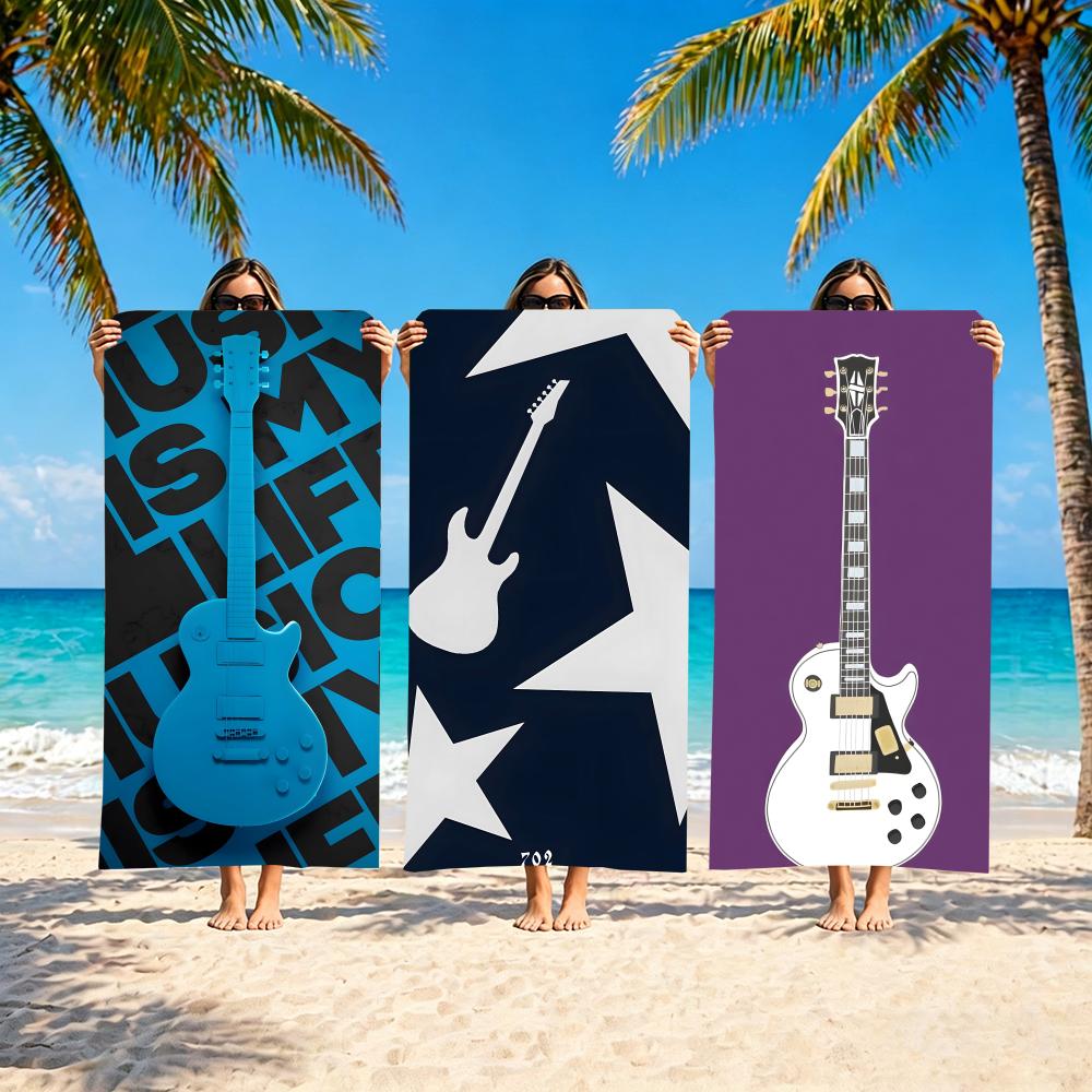 E-Espguitars-S Towel Microfiber Beach Towel, Quick-Dry, Sand-Free, Ultra-Fine Fiber, Super Soft.