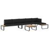 VidaXL Garden Corner Sofas 4 Pcs and Cushions Aluminium and WPC