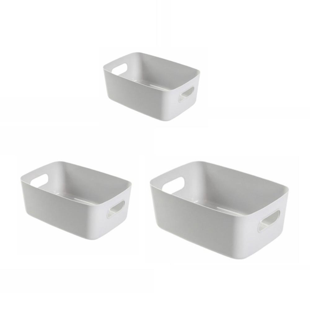 3PCS/SET Plastic Cosmetic Storage Box Large Capacity Stackable Desktop Container Thick Miscellaneous Items Organizer Office