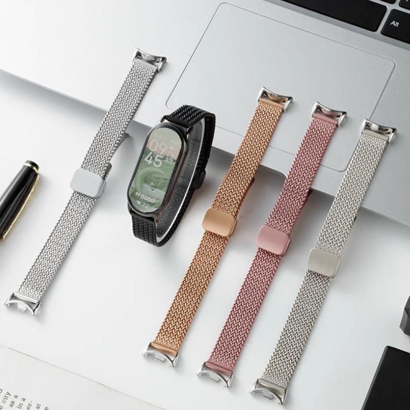 Stainless Steel Slim Band for Xiaomi Watch10 9 8 Magnetic Metal Strap for Miband 9 10 8 NFC Replacement Smartwatch Bracelet