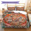 Buddhism Wheel Pattern Bedding Quilt Set Quilt Cover Pillowcase Home Decoration Gift (1 * duvet cover + 2 * pillowcase, without core)