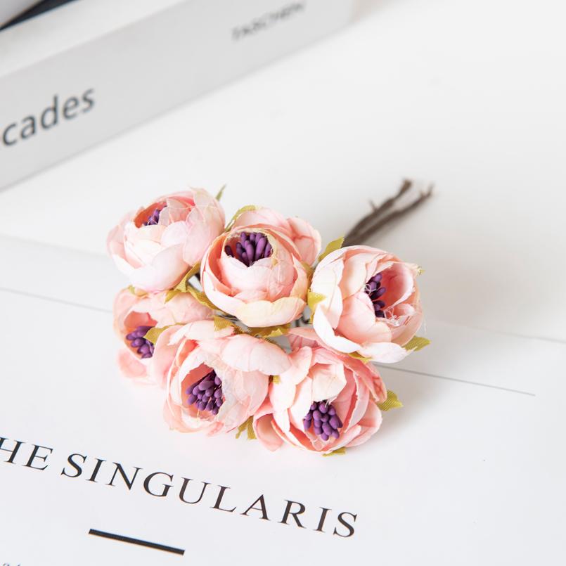 12PCS Artificial Flowers Christmas Decorations for Home Accessories Stamen Wedding Bouquet Garland DIY Gifts Silk Tea Roses Buds