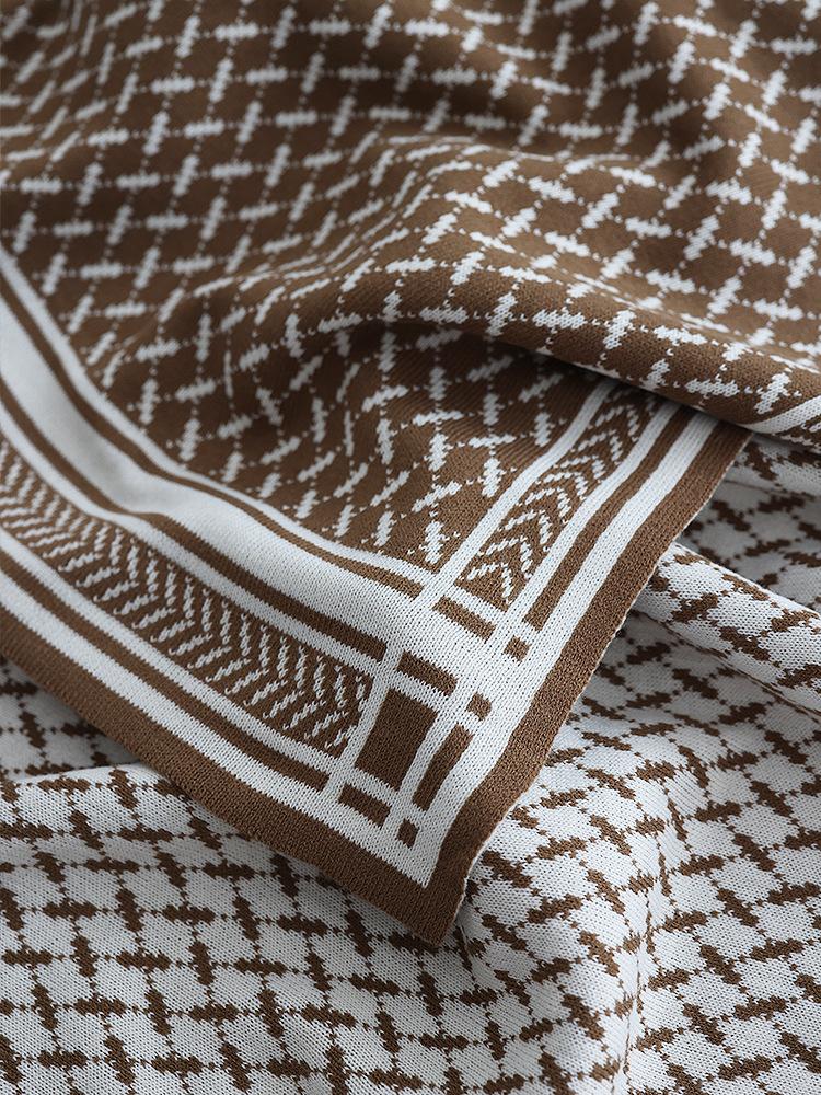 Nordic Blankets for Sofa Knitted Weave Throw Blanket Bed End Cover Office Air Conditioning Room Thickened Office Nap Blankets