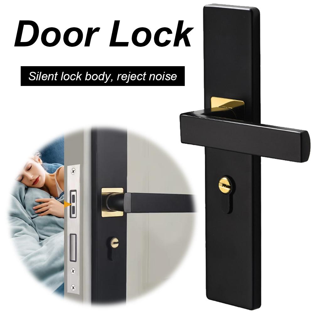 Metal Door Security Lock Split Handle Mechanical Door Lock with Keys Security Entrance Door Handle Lock for Bedroom Bathroom
