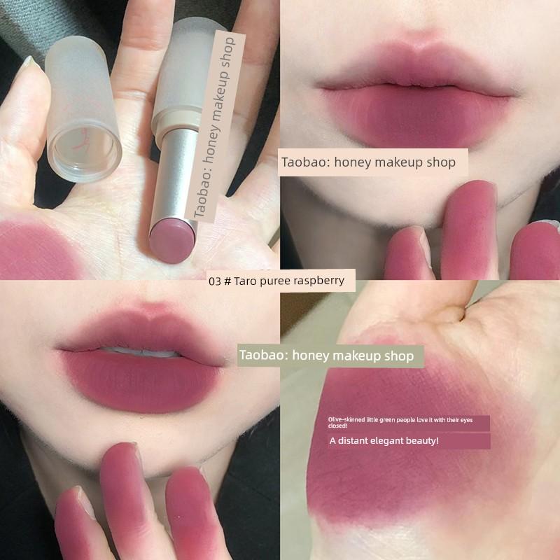 Good Color Matching! Light Fashion Sense Milk Apricot Nude Coffee Low Saturation Primary Color Coffee Space Mud Lipstick Plain Face Control