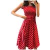 Fashion  Women Loose None Sleeve  Polka Dot Shoulder Plus Size Casual Dress