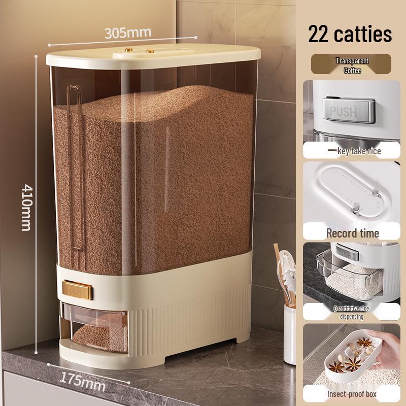 20 Jin Sealed Rice Storage Bucket: Insect & Moisture-Proof, Food-Grade, High-End Home Use Container