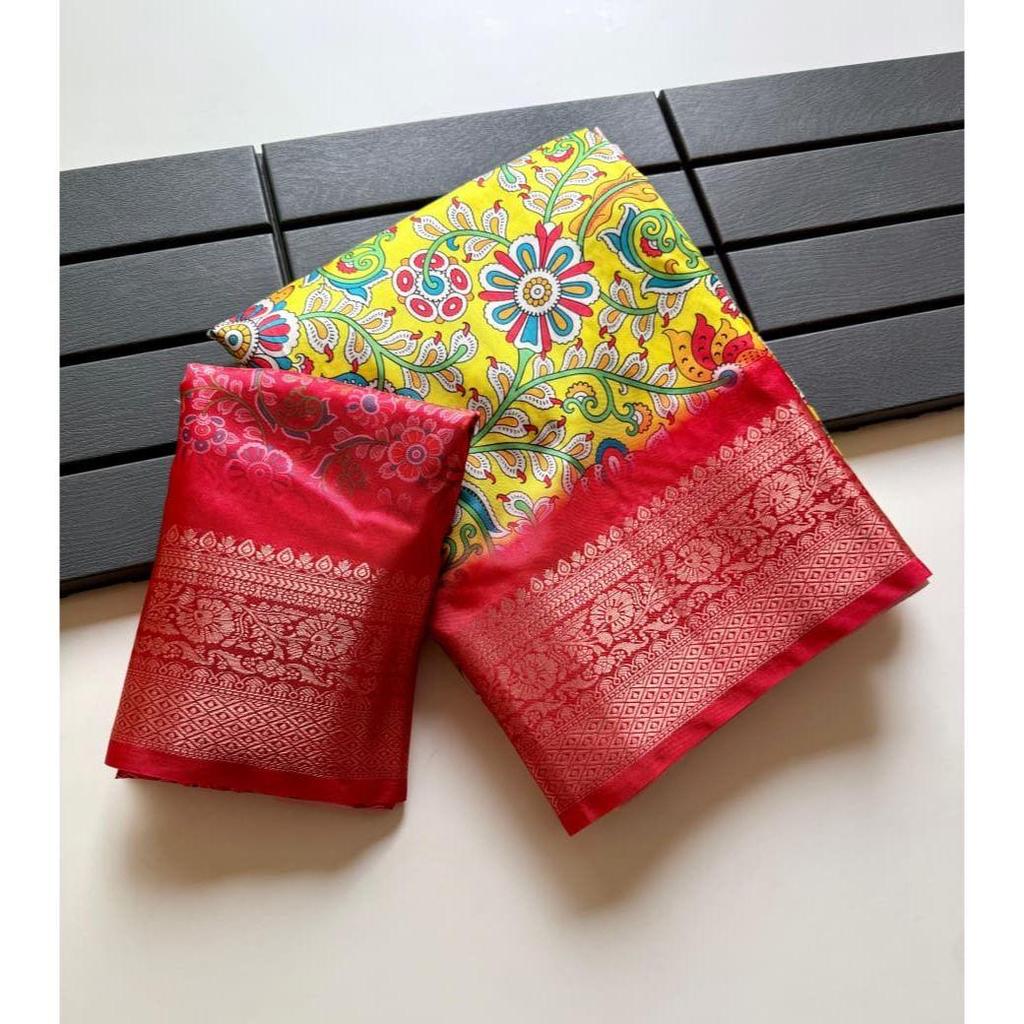 Pure Soft Litchi Silk Original 50600 Soft and Smooth 5 × 5 Jaqurad Weveing Rich Border Both Sides Same All Over Fabric