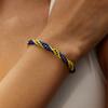 Handgewebtes Schnurseil Gelb Blau Ukraine Armbänder für Damen Herren Titanstahl Ukrainisches Nationales Emblem Armband Schmuck Geschenk