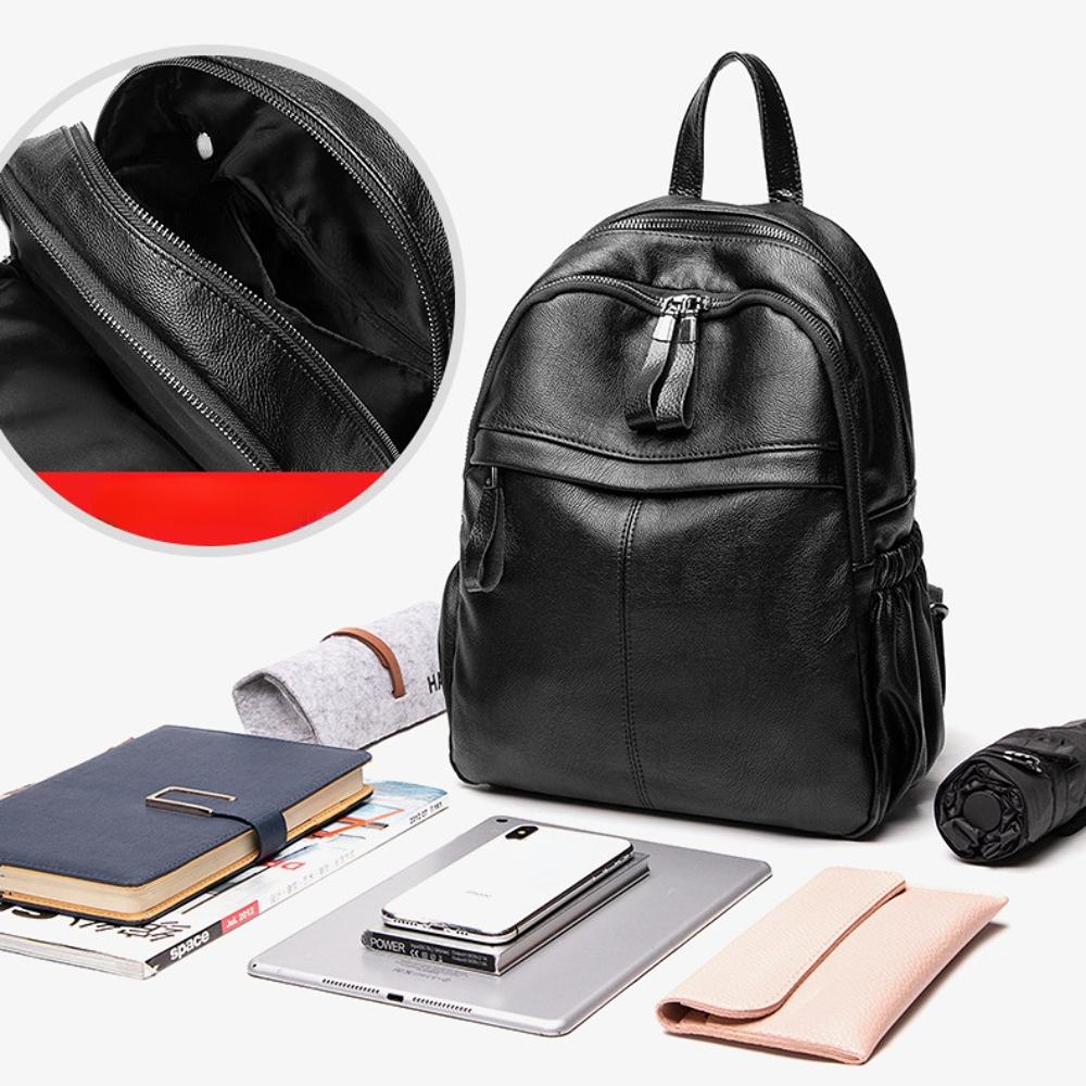 Leather Women's Backpack Fashion Cowhide Backpack Fashion Women's Backpack Multi-layer Anti-theft Women's Bag