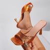 Fashion Women Sandals New Summer Rhinestone Woman Designer Shoes Sexy High Heels Shoes Women Gold Silver Women Slippers Heeled Sandals