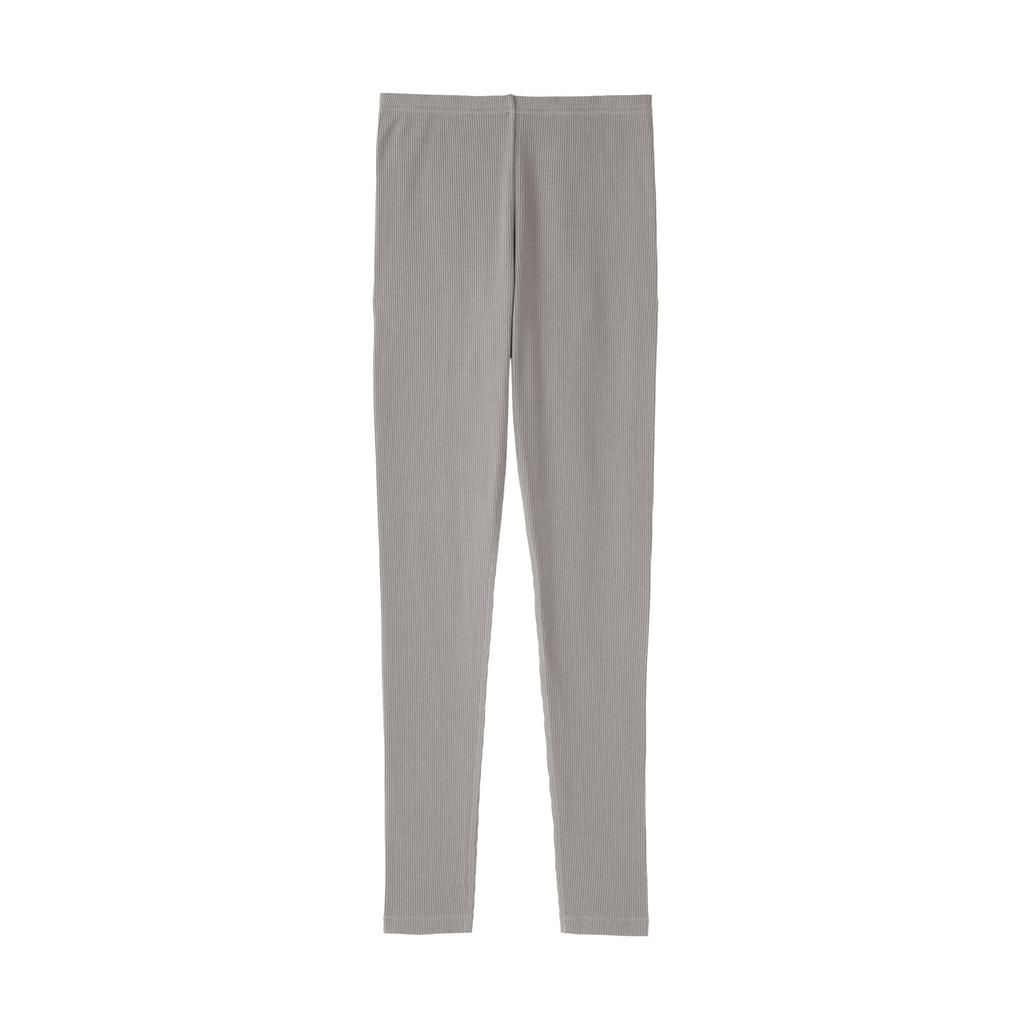 MUJI Stretch Ribbed Leggings DGA14A6S Grayish Brown XL Women's (Full Length)