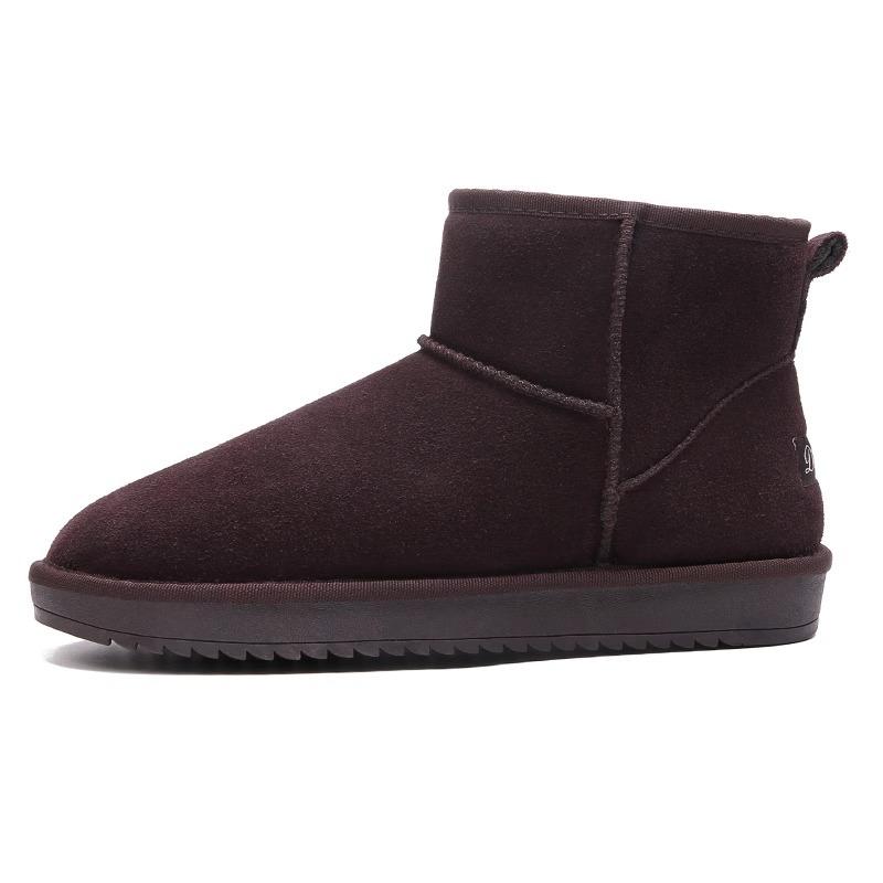 Snow boots women's 2025 new winter piled thickened short boots matte non-slip medium tube warm thick-soled cotton shoes