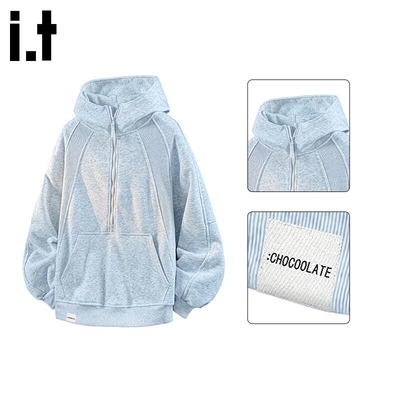CHOCOOLATEit Men's Heavyweight Spliced Hooded Sweatshirt