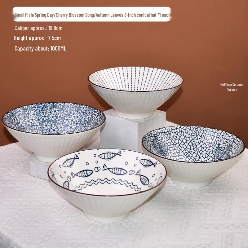 Japanese Style Ceramic Ramen Bowl Set