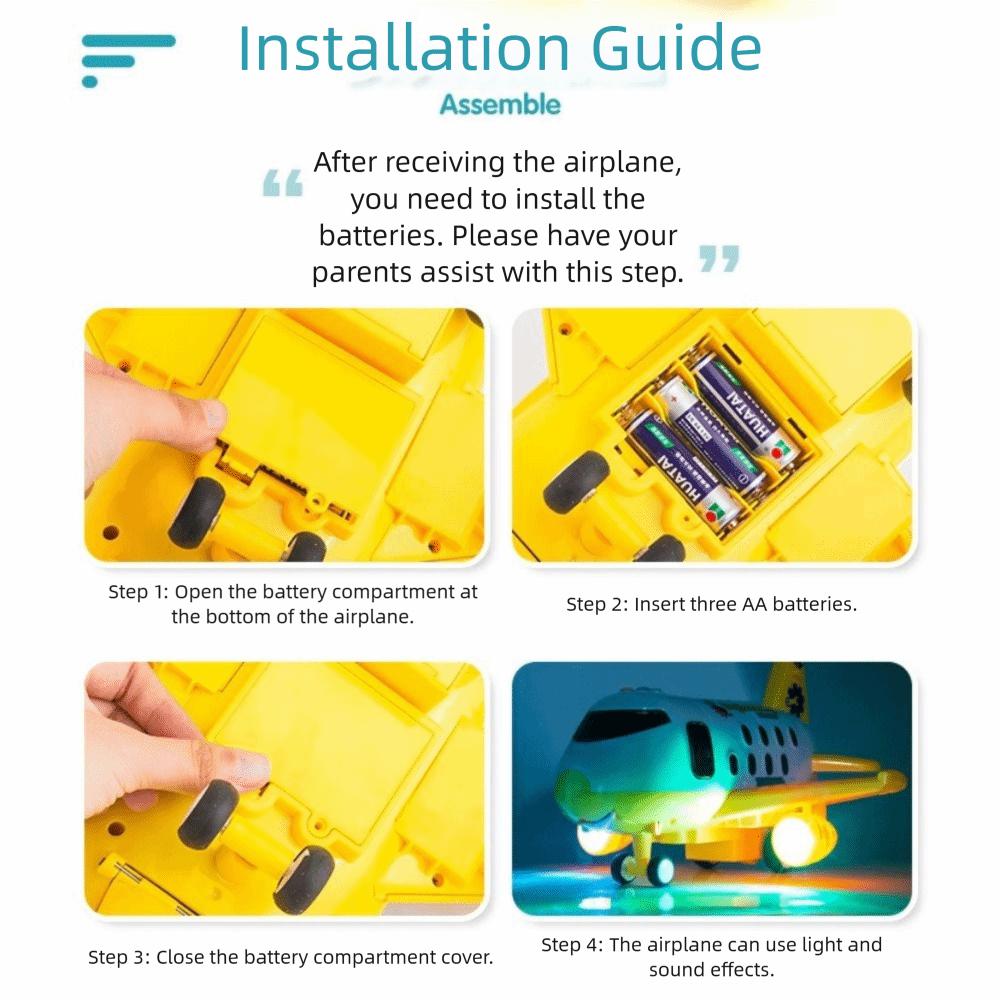 Theme Model Airplane Model Toys Light Simulation DIY Children's Toys  Kids Cars
