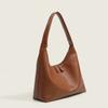 Soft leather tote bag women's retro simple shoulder dumpling bag niche design large capacity commuter bag