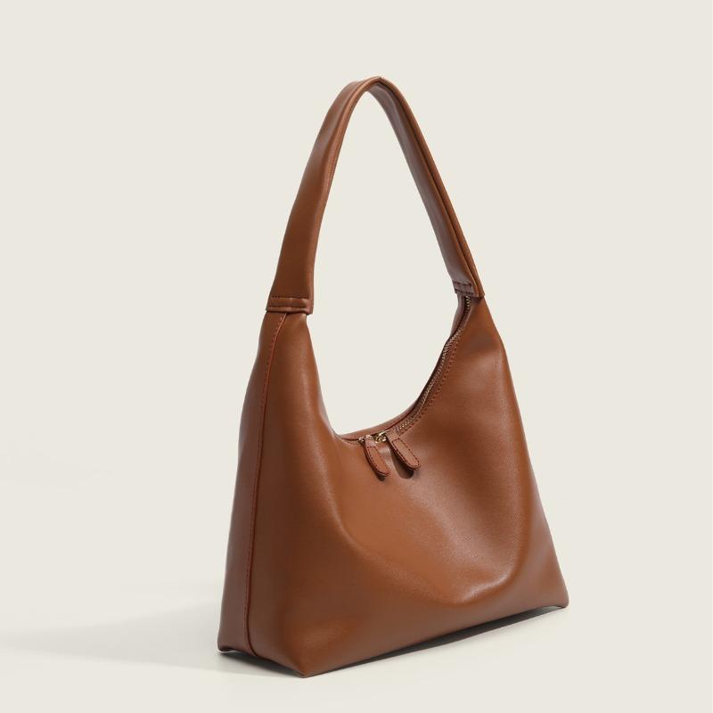 Soft leather tote bag women's retro simple shoulder dumpling bag niche design large capacity commuter bag