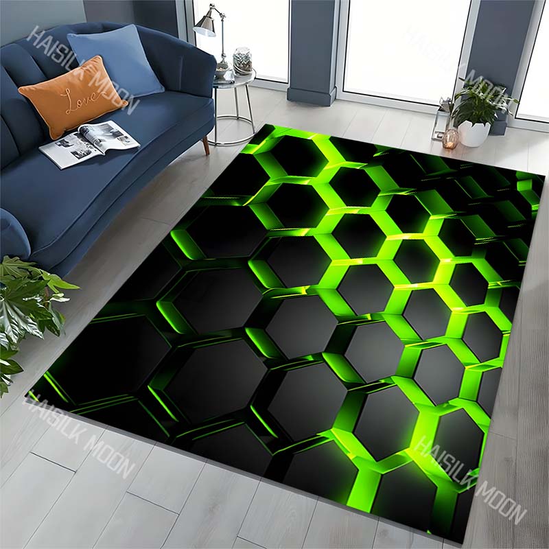3D Personalized Honeycomb Grid Pattern Carpet for Living Room Bedroom Bedside Floor Mat Sofa Table Area Rugs Home Decor