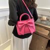 2025 spring new sweet small fresh fashion small square bag shoulder messenger bag simple fashion bow women's bag