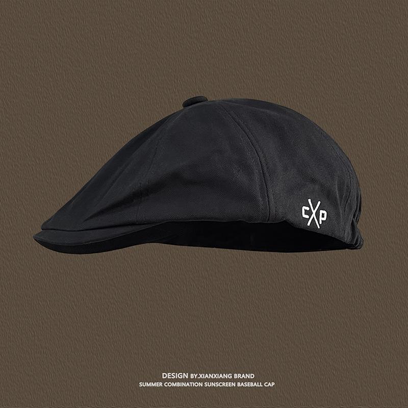 Beret children spring and autumn casual street versatile anti-wear forward hat retro duck tongue cute hat