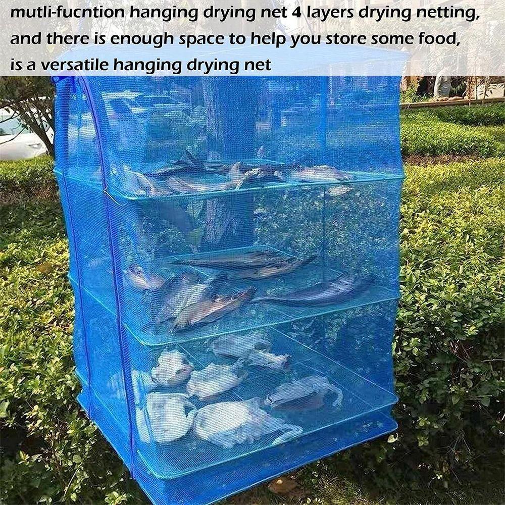 Foldable Food Drying Net Hanging Multilayered Drying Fishing Nets Anti-Larvae Dry Goods Drying Fishing Net Indoor And Outdoor