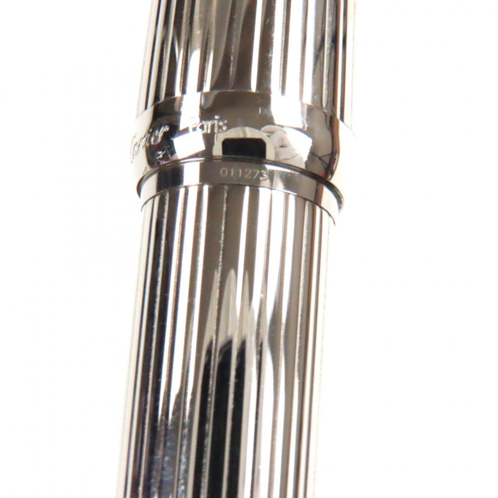 Excellent Cartier Fountain Pen Louis Cartier Godrons Silver 18K Mens Used