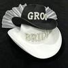 Wide Brim Groom Cowboy Hat Non-woven Fabric Bride Cowgirl Hat  Wedding Decoration