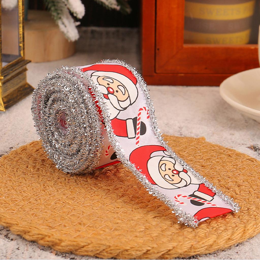 Christmas Polyester Ribbon Garland Material DIY Ribbon Edging Gift Packaging Bow Decoration Tape