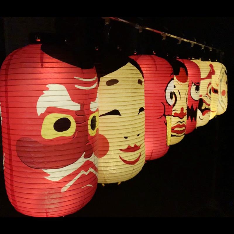 Japanese Style Hanging Lanterns Gothic Ghost Face Lantern Festivals Party Sushi Bar Izakaya Decor Advertising Sign
