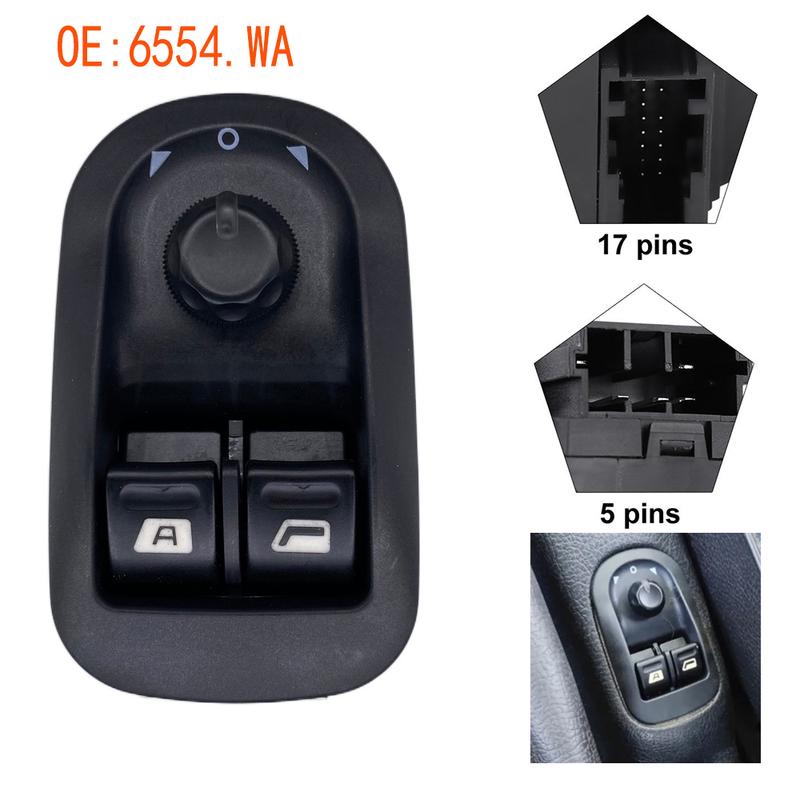 

Car Accessories for Peugeot 206 306 Saloon 2007-2016 Electric Power Master Window Switch Lifter Control Button Auto Parts Black
