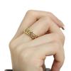 Retro Distressed Gold-Plated Adjustable Women's Ring - Chinese Style Elegant Index Finger Accessory