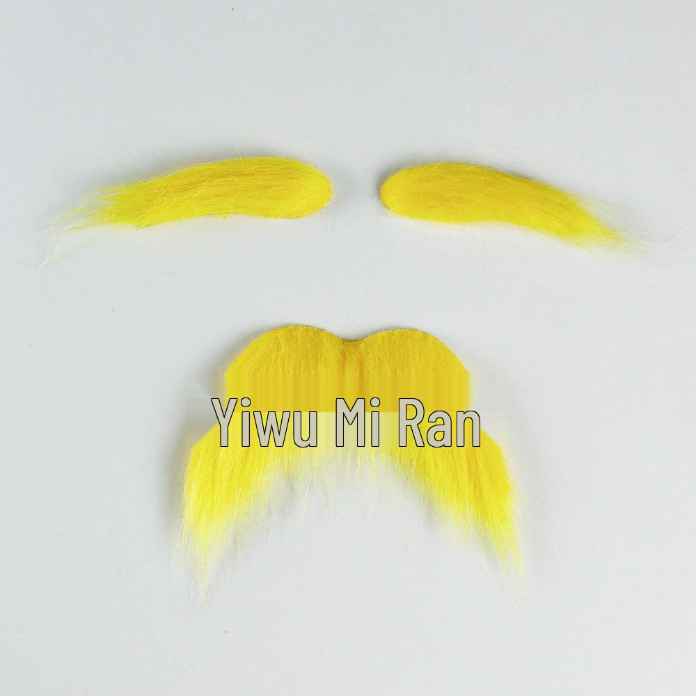 Yellow Old Man Beard and Mustache Party Costume Set