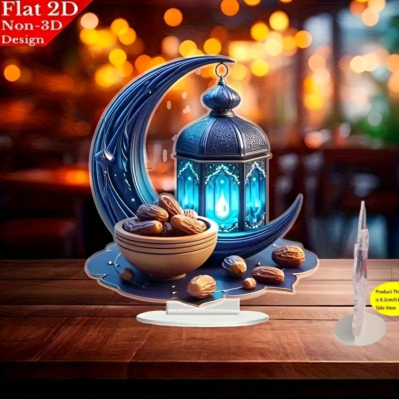  Islamic Ramadan & Eid al-Fitr Decorations - Elegant Acrylic Ramadan Lantern &/ Salam suitable for Iftar Dinner Centerpiece, Ramadan Kareem 
