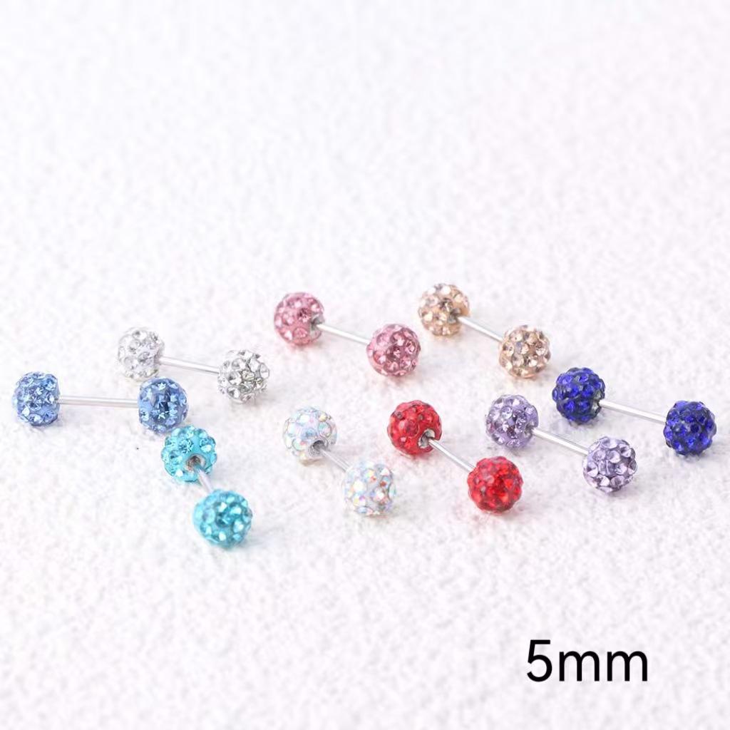 Exquisite Polymer Clay & Titanstahl Kugelstecker Ohrringe 3-8mm - Hochwertiger Ohrschmuck mit Schraubverschluss