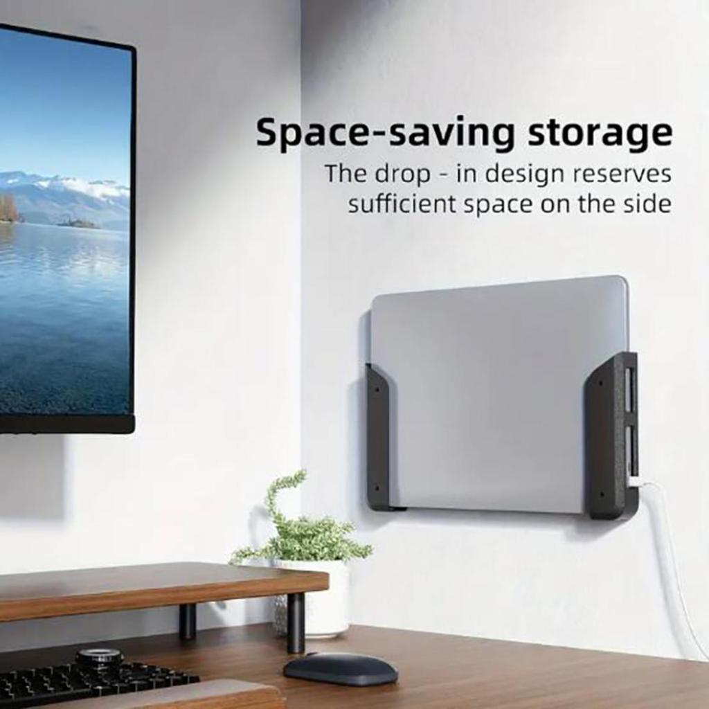 With Anti Scratch Protection Pads Laptop Mount Holder Adjustable Wall Mount Notebook Bracket Space Saving Under Desk Mount