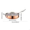 Stainless Steel Frying Pan Cooking Kitchen Ergonomic Handle Saute with Lid Deep
