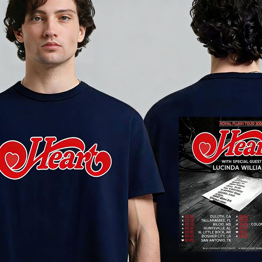 Heart Winter 2026 USA Tour Concert ShortSleeved Comfortable Breathable Tshirt Suitable for Fans To Wear Y2k Ins