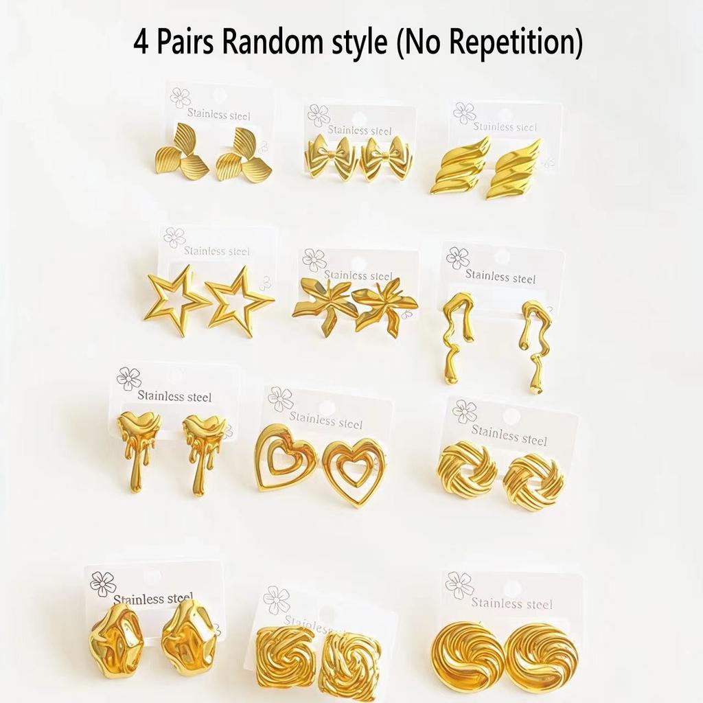 Classic Multi-Style Vintage Earring Water Drop, Leaves,Stud Earrings for Women Irregular  Geometric Woven Twisted Design Jewelry