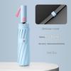 Good Weather Dual-Use Windproof Black Double Rib Umbrella - Three-Fold, Thickened, Solid Color Business Style