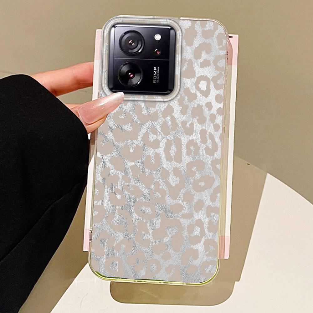 

Винтажный чехол для телефона с черным леопардом для Xiaomi 13T 14T 11 Lite NE Poco X5 M6 Pro X6 X7 X3 Pro NFC C65 C61 M5S Женский Девичий TPU Чехол poco X7 Pro белый