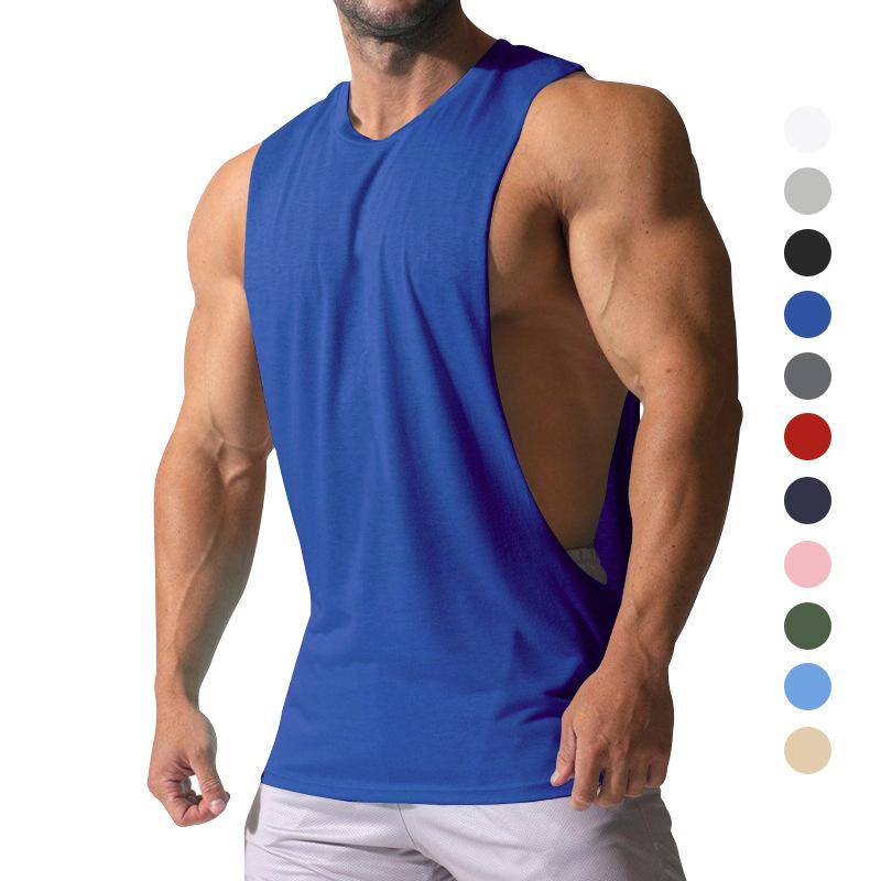 Summer Men's Solid Color Sports Sleeveless Vest T-Shirts