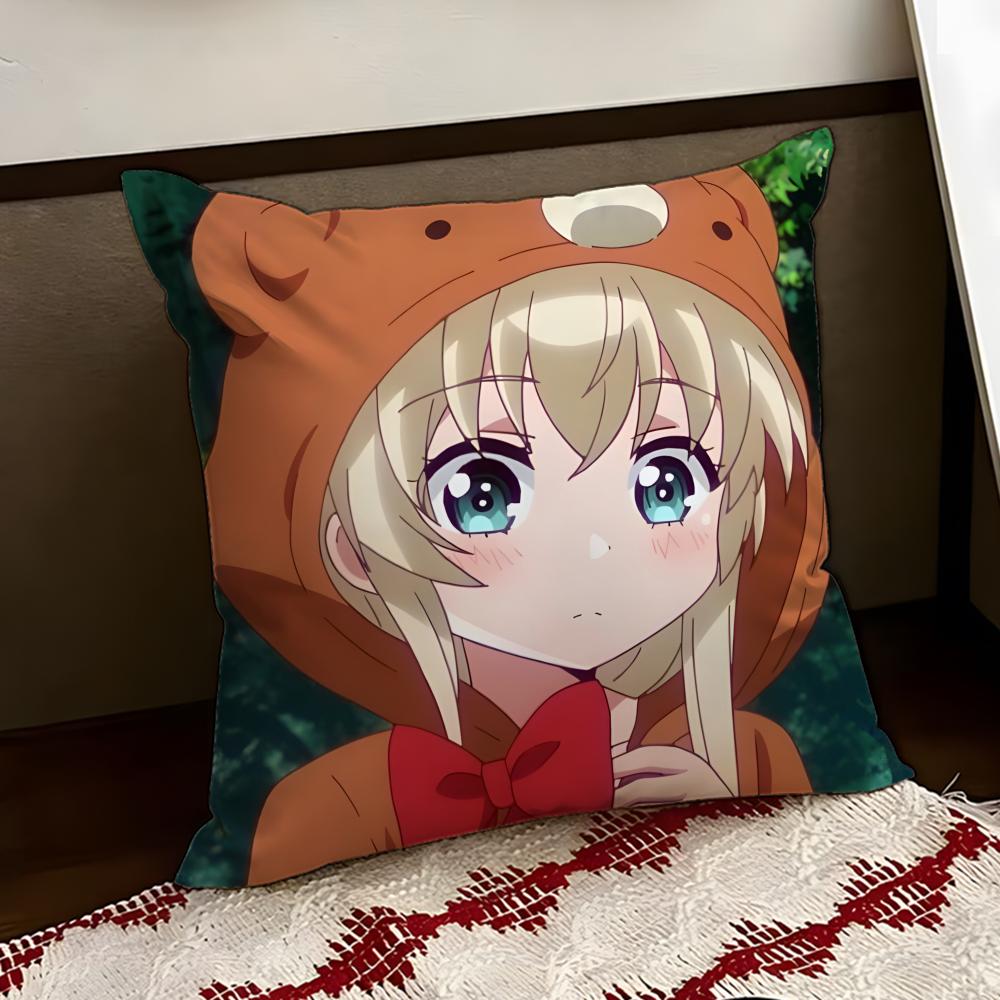 Uchi no Maid ga UUzasugiru Cushion Cover Reversible Soft Durable Pillow Cover Home Car MultiScene Use for Daily Comfort
