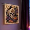 Festliche Kunst mit Kunstperlen für die Heimdekoration 2 Stück Halloween-Kunst, Geist Kürbis Hexe Krähe Malerei DIY Entspannendes Bastelset, 3D Schädel Basteln