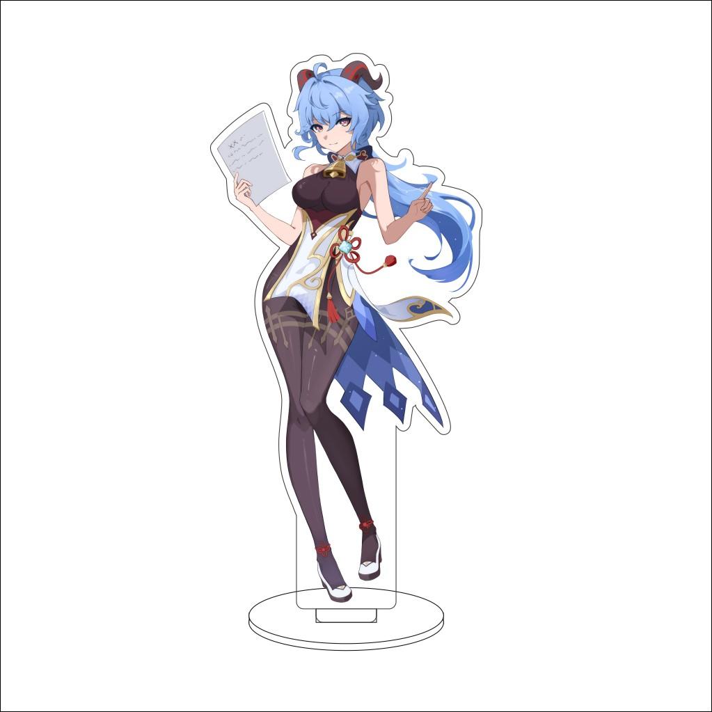 16CM Anime Genshin Impact Figure Stand Model  Ganyu Cute Desk Decor Standing Sign Gifts