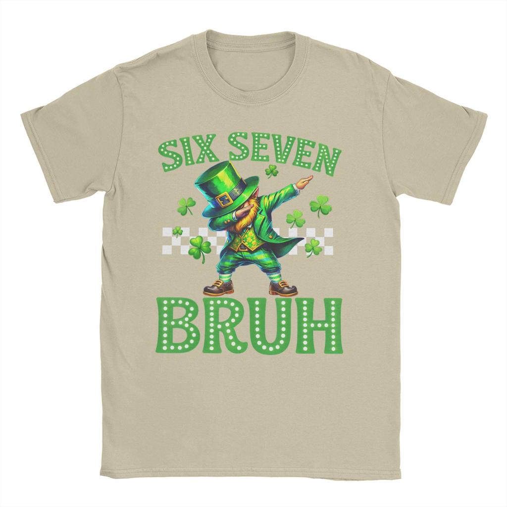 Funny Meme Six Seven Bruh St Patricks DayTShirt Summer Pure Cotton TShirts Unisexs Harajuku Casual TShirt ShortSleeve