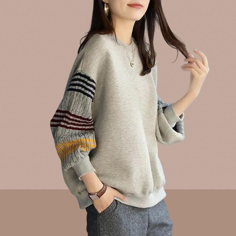 Spring and Autumn Women's Sweaters Fashion Tops Round Neck Plus Size Women's Clothing