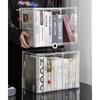 Transparent Plastic Book Storage Box With Lid For Cd Magazine Desktop Organizer