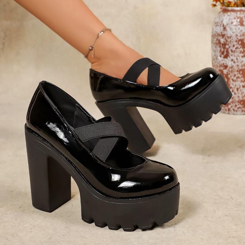 Chaussures Romaines Plateforme à Talon Chunky Tendance Style Coréen Nouveauté Printemps/Automne Grande Taille – Chaussures Plates Décontractées à la Mode pour Femmes