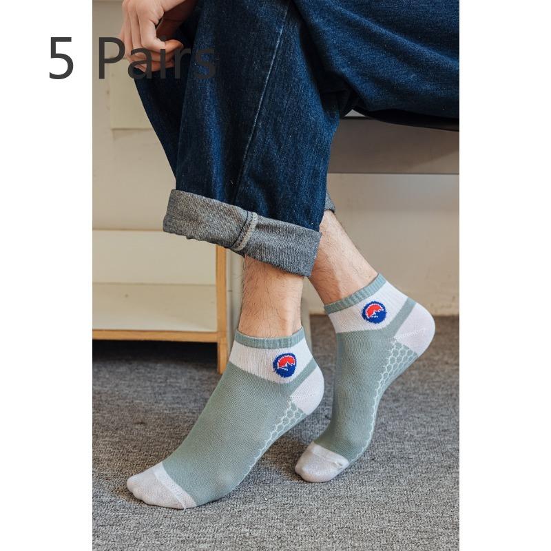 5 Pairs of Socks Men and Women Summer Couple Cotton Socks Season Anti-odour Sweat Spring and Autumn Massage Bottoming Socks
